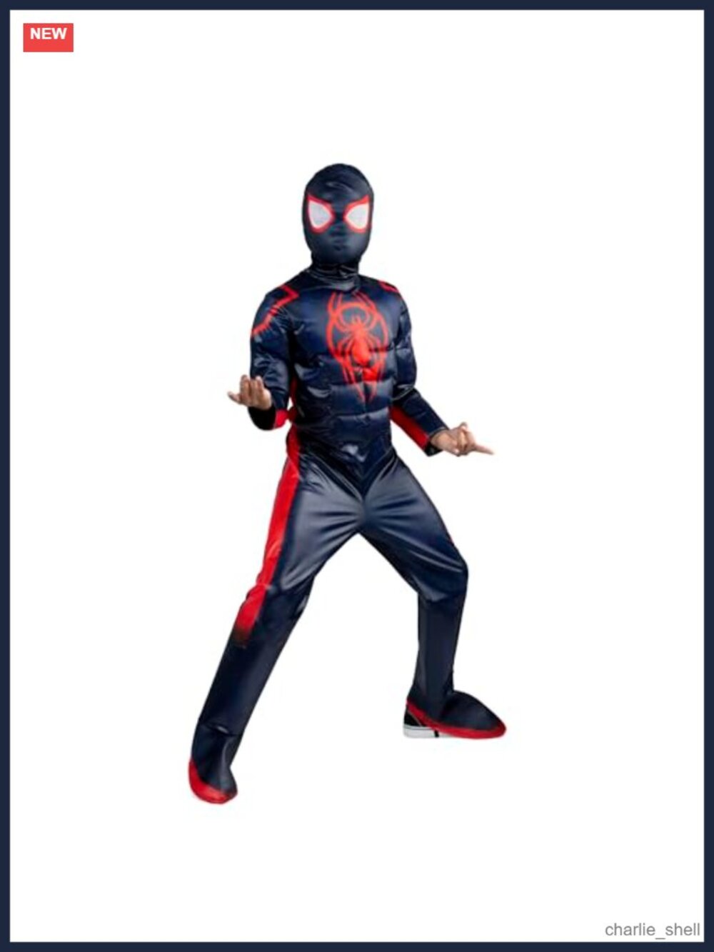 Miles Morales Spider-Man Youth Costume Padded Jumpsuit & Mask